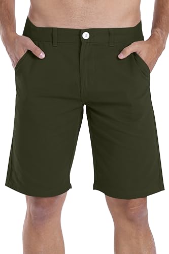 Mens Slim Fit Chino Short Perfect Classic Fit Flat-Front Summer Beach Twill Chino Golf Half Pants 30-403