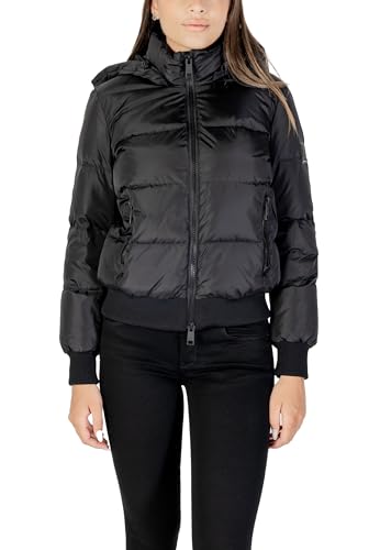 Tessuto in nylon antipiume Armani Exchange Icon Project da Donna, Toppa con Logo, Giacca Corta, Nero, L, Nero, L