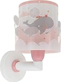 Dalber kinder Wandlampe kinderzimmer, Kinderlampe Wandleuchte Whale Dreams Wale Rosa Tiere, 61179S, E27
