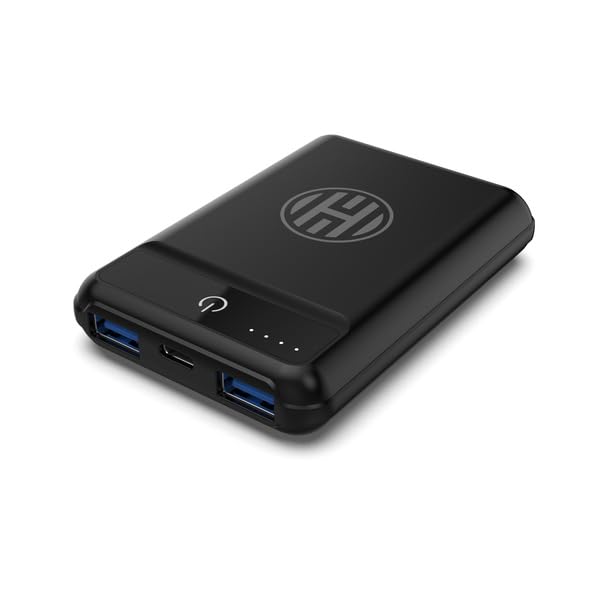 Halo 5000MAH Power Bank with Dual USB Ports - Black