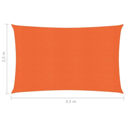 vidaXL Sonnensegel Sonnenschutz Windschutz Sonnendach UV Schutz Sonnenschutzsegel Schattenspender Garten Terrasse Balkon 160g/m&sup2; Orange 2,5x4,5m HDPE