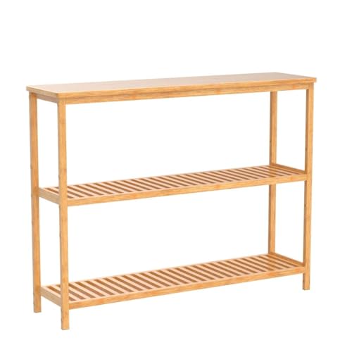 SINWANT Console Tables for Entryway,3 Tier Entryway Table with Shoe Storage,Bamboo Narrow Console Table for Living Room, Bedroom,Foyer,Hallway Table
