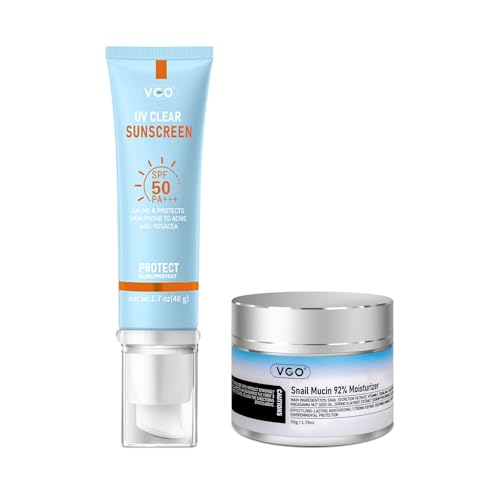 VGO Clear Face Sunscreen SPF 50, 1.7oz + VGO Snail Mucin 92% Mois...