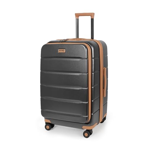 Expandable 20% Luggage,24 Inch Hardside Suitcase w/Spinner Wheels,Lightweight Hardshell w/TSA LOCK,Travel Luggage for Men Women,24'' Grey - Main Image