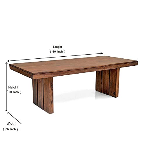 Image of Sheesham Solid Wood 8 Seater Dining Table for Living Room (Provencial Teak)
