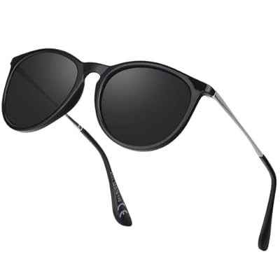 Perkanion Gafas de Sol Mujer Polarizadas - Protección UV400 Redondas Cat Eye Lentes de Sol Mujer Conducir Viajes