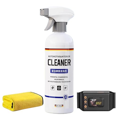 Limpiador Interior para Coches - Spray Renovador Para Salpicaderos | Limpiador Multifunción 500 ml para Cuero, Tablero, Tapicería de Sofá y Alfombra de Mobiliario