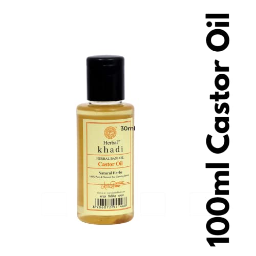 Image of Khadi Herbal Herbigiri Herbal Castor Oil For Skin And Hair,100Ml || 100% Pure&Natural For Shining Hair And Glowing Beauty || Pack Of 3(300Ml)