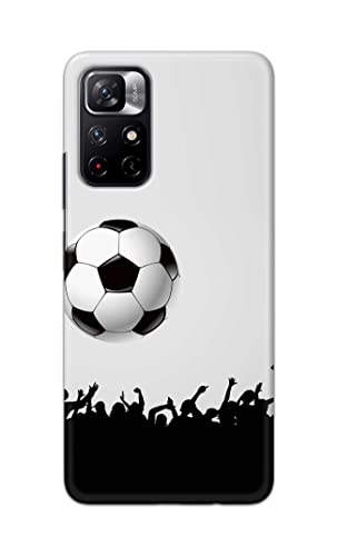 Image of Printed Hard Back Cover Case for Mi Redmi Note 11T 5G | Mi Redmi Note 11S 5G Back Cover (Football Icon) -702