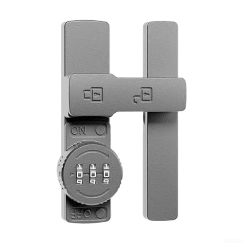 Un toque moderno elegante y funcional de aleación de zinc cerrojo de puerta diseñado para su uso en hogares (gris)
