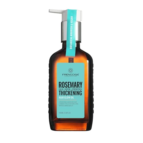 Rosemary Glow Oil for Hair, Rosmary Oil Hair Serum Treatment for Strengthening, Thickening & Adding Shine to Hair for Smooth, Frizz-Free Locks 100ml