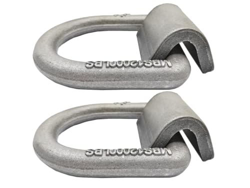 TGBoBiFiveY 2 PCS D Ring 1/2 inch Heavy Duty Weld-On Forged Fits Trailer Truck Cargo RV ATV Tiedowns Farm Applications and More MBS:12 000 LBS D-Ring