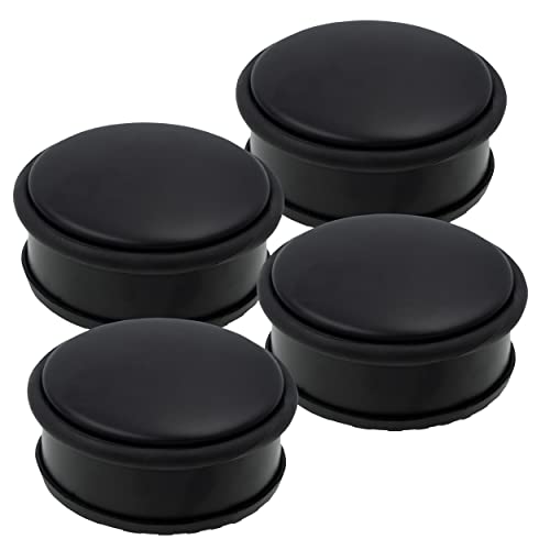 HRB Türstopper 4er Set aus Edelstahl schwarz massiv - Schwerer Türstopper Boden mit modernen Design Door Stopper versehen mit Gummiring zum Schutz der Türen