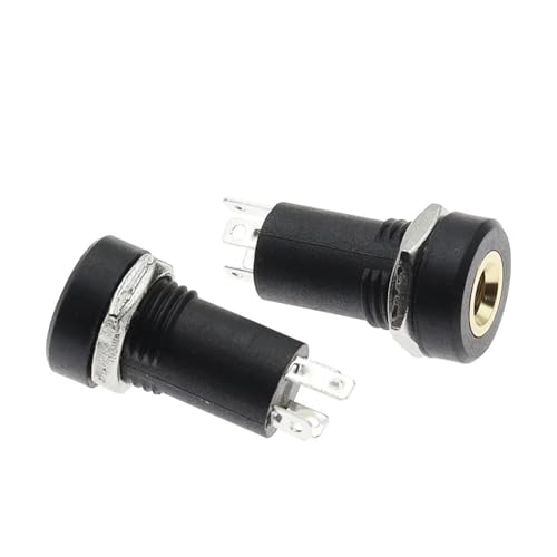 Conectores Jack de 3,5 mm PJ-392A negros para chasis, montaje en panel de 4 polos con tuercas 4
