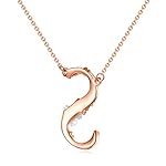 Flower Initial Letter Necklace Pink Red Blue Simulated Pearl Pendant Name Jewelry Made with Austrian Crystals Rose Gold Plated Anniversary Birthday Gifts for Women,18"+2" - Image 5