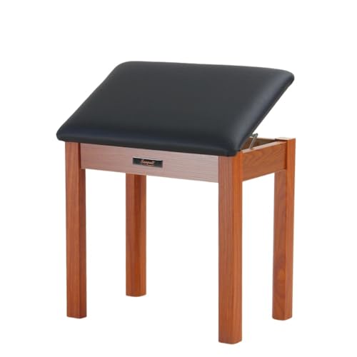 Sanpuli Solid Wood Piano Bench with Storage, Piano Stool and Padded Cushion, Keyboard Bench with Bookcase, Piano Chair and Piano Seat with High-Density Sponges.