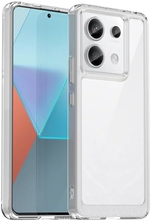 For Redmi Note 13 Pro Case, Flexible TPU Bumper & Transparent Back, Air Cushion Drop Protection, Slim Fit, Anti-Fingerprint, Full Protection Phone Case Cover for Xiaomi Redmi Note 13 Pro, Clear