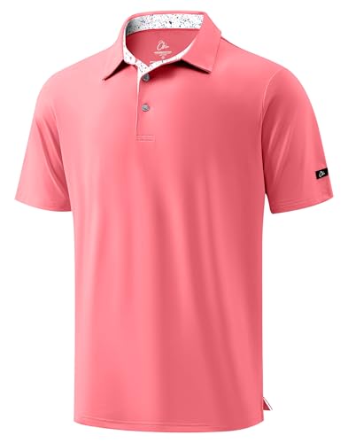 Image of Obla Mens Golf Shirt Short Sleeve Dry Fit Moisture Wicking Performance Athletic Casual Work Collared Polo Shirts for Men
