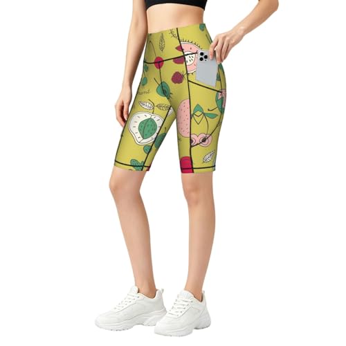 Legging taille haute gainant imprimé fruits finis les pantalons qui glissent