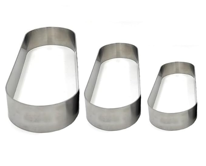 AZ Enterprises Oval Hot Dog Bun Cutter Set, Stainless Steel Molds, 6,7,8 inch (3 Pieces), Silver-image-8