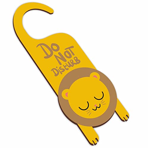 Image of CVANU Do Not Disturb Lion Shaped Wooden Door Sign Hanger Size(24cm x 8.5cm) cv68