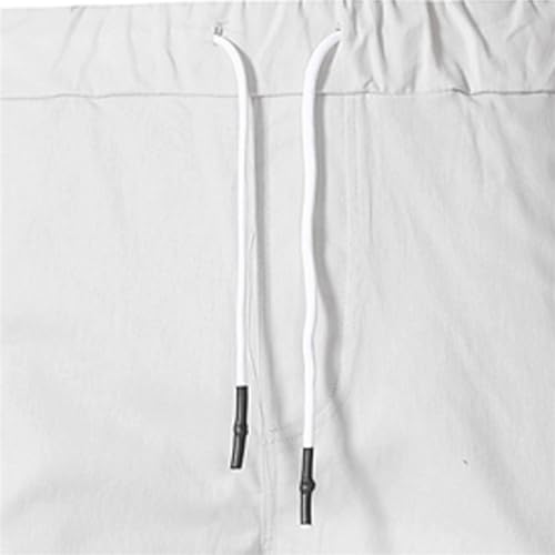 Sweatpants for Men Fashion Personalized Casual Solid Color Tie Multi-Pocket Drawstring Cargo Pants Trousers2