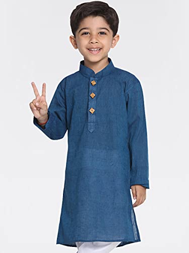 Image of VASTRAMAY Boys Cotton Regular Fit Solid Regular Kurta