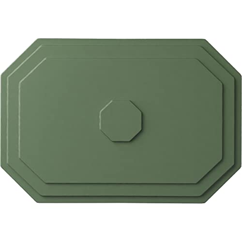 Image of 25 1 /4 inchW x 17 1 /4 inchH x 1 3 /4 inchP Felix Ceiling Medallion, Hand-Painted Athenian Green
