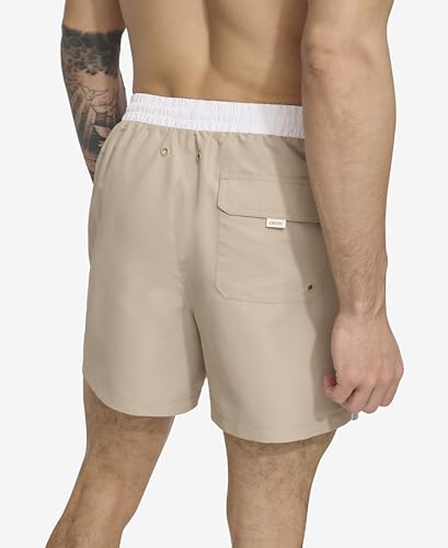 DKNY Men's Lightweight Quick Dry Volley UPF 40+ Protection Swim Trunk4