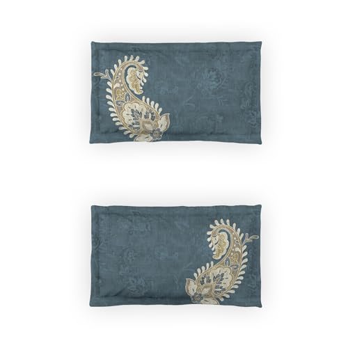 Image of Ddecor - Pack of 1 Cotton Ethnic King 145 TC Bedsheet with 2 Pillow Covers - Blue