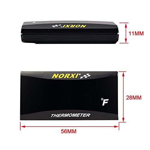 Motorcycle Water Temperature Meter Fahrenheit Thermometer Universal Digital Water Temperature Gauge Super Slim Style Thermometer For Racing Scooter Led Display Dc 12V (Blue) #TOP7