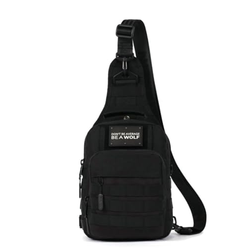 WOLFpak 9L Tactical Sling Bag Alpha Black - Compact Crossbody Backpack for Gym, Travel & EDC – Tactical Shoulder Bag with Multiple Pockets – Lightweight, Durable Sling Pack for Men & Women