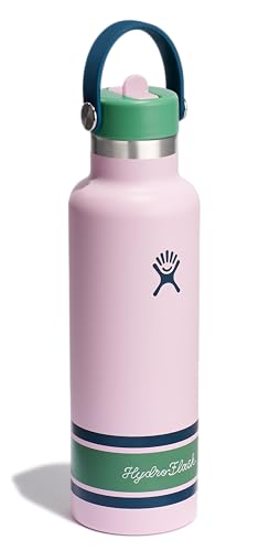 Image of Hydro Flask Water Bottle - Insulated Stainless Steel - Standard Mouth Flex Straw Lid, Non Spill, Leakproof and Refillable in 21 Oz Campus Pink