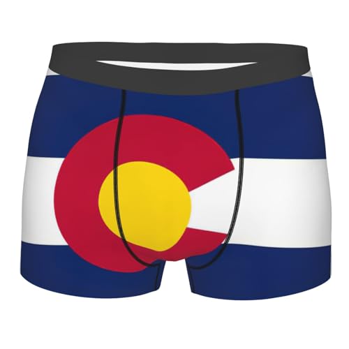 Colorado State Flag Print Men'S Boxer Briefs, Breathable Underwear For Men, Moisture Wicking Soft Mens Underwear