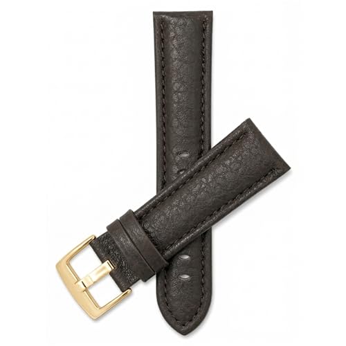 Image of Bandini Mens XL Extra Long Leather Watch Band or Regular Strap, Classic or Buffalo Pattern - 4 Colors, With or Without Stitch - 18mm 20mm 22mm 24mm 26mm 28mm 30mm Leather Watch Band for Men