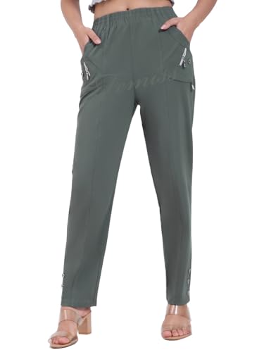 Pantalon décontracté pleine longueur pour femme idéal pour le bureau et les sorties