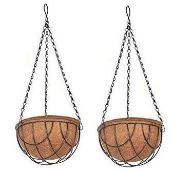 Niyara Metal Hanging Planter Basket with Coco Coir Liner Wall Mount Wire Hanging Plant Holder Large for Indoor Outdoor Garden Porch and Balcony Color :Black (9 Inch Set of 2) (B0CQGB93R2) Amazon Price History, Amazon Price Tracker