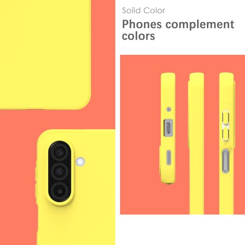 Image of YATWIN Silicone Case for Samsung Galaxy A17 4g /5g, Soft-Touch, Shockproof, DustProof, Antiskid Phone Cover for Samsung Galaxy A17 4g /5g - Yellow
