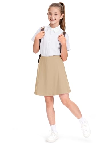 Image of KEREDA Girls Uniform Skirts with Undershorts Casual Stretchy School Skorts