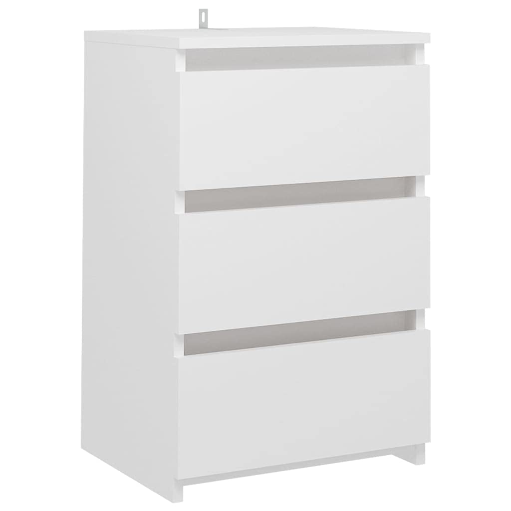 vidaXL Table de Chevet Blanc 40x35x62,5 cm Bois d'ingénierie