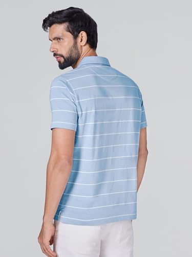Image of XYXX Iinea Men's Stripe Cotton T-Shirt | Polo Collor Tshirts | Half Sleeves | Stripe-Slim Fit