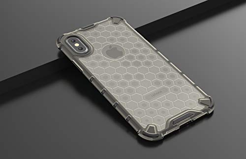 Image of Glasgow | for Apple iPhone X Honeycomb Pattern Back Case Cover for Apple iPhone X with 4 Bumper Corners and Military Grade Protection - Black