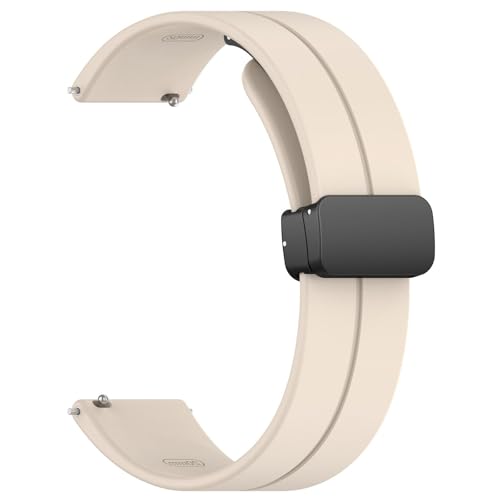 Image of T TECLUSIVE Premium Silicone Strap Band with Magnetic Lock 22mm Compatible for Galaxy Watch 3 45mm / Watch 46mm | S3 Frontier | Amazfit Stratos GTR | Fossil Gen 5 6 | Adjustable Silicon Band