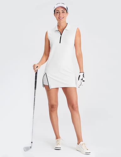 Image of Hiverlay Tennis Dresses for Women with 2 Pockets Built in Shorts UPF 50+ Golf Dress Workout Athletic Dresses