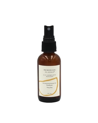 Talcos Y Desodorantes, Home Remedios del Bosque Desodorante Natural en Spray Unisex con Ylang 60 ML, Ingredientes Orgánicos, Libre de Aluminio, sin Químicos no Mancha Piel ni Ropa.