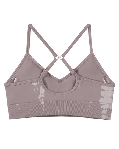 Image of AUROLA Serpent Seamless Sports Bras for Women,Backless Padded Strappy Workout Gym Yoga Crop Tops