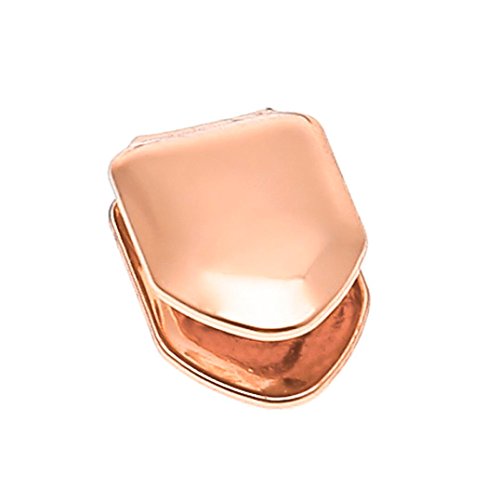 DZT1968® 1pc 4Colors Comfort Custom 14k Gold Plated Small Single Tooth Cap Grillz Hip Hop Teeth Grill 1.2x0.8cm (Rose Gold)