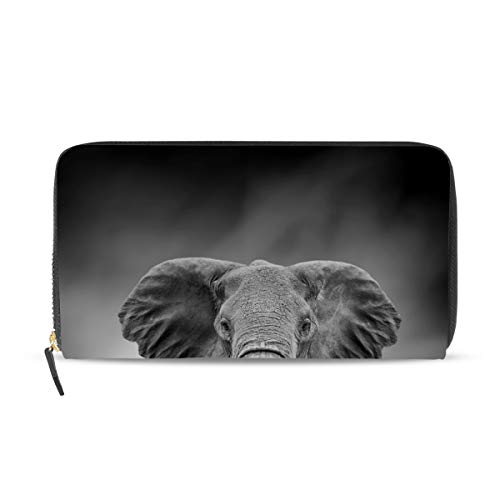 Portefeuille long en cuir motif éléphant pour femme, compagnon idéal de vos sorties