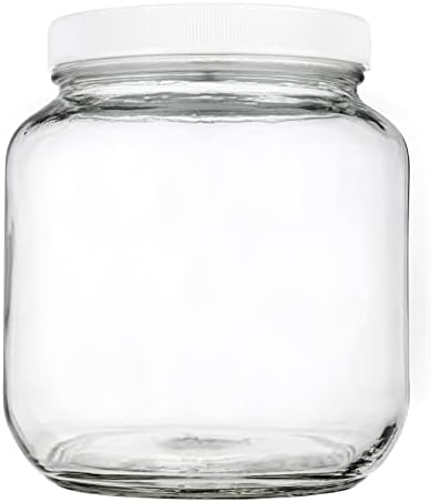Kitchentoolz Half Gallon Glass Mason Jar With Airtight Lid - 64oz Wide Mouth, Made In USA, BPA-Free