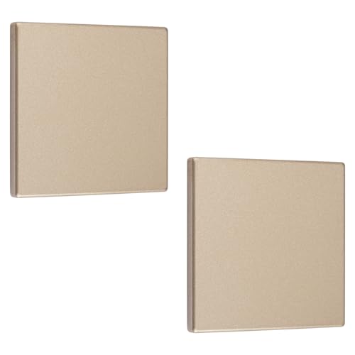 UFURMATE Lot de 2 plaques murales vierges en plastique - 8,6 x 8,6 cm - Sans vis - Double plaque murale vierge - Pour prises ou interrupteurs inutilisés (doré)